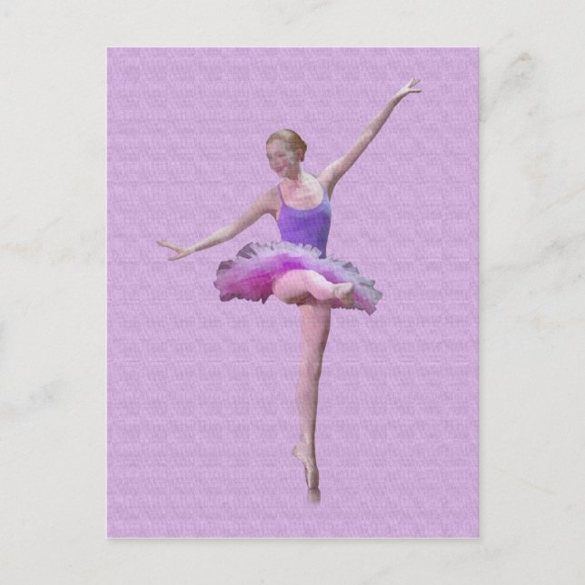 Carte postale Ballerina en rose et violet (Devant)
