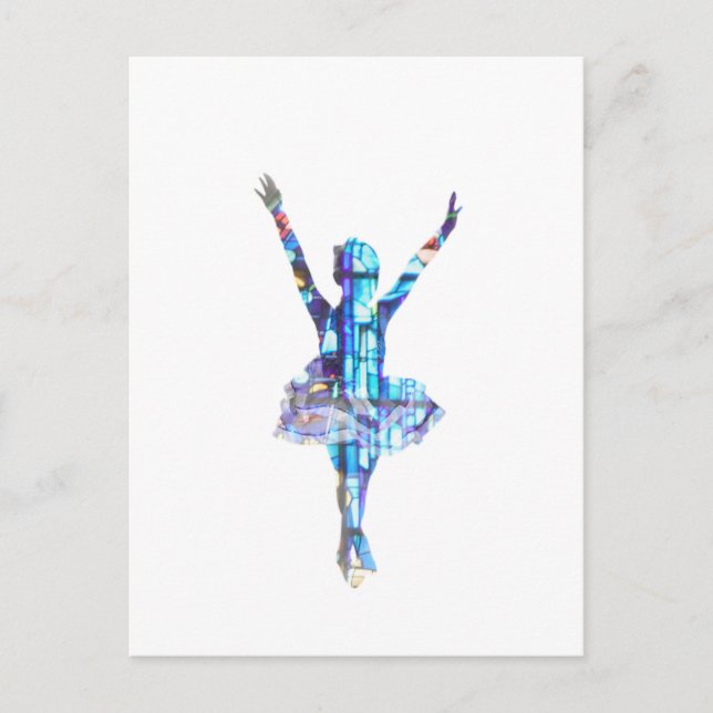 Carte Postale Ballerina en verre tendu (Devant)