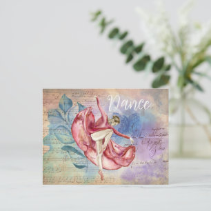 Carte Postale Ballerina et Partition Musique Nature Imaginaire D