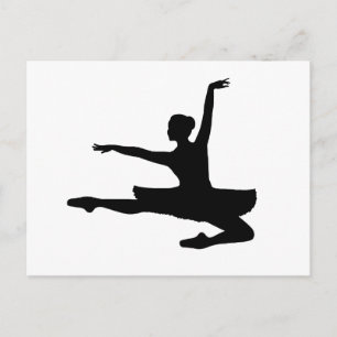 Carte Postale BALLERINA JETÉ (silhouette de danse de ballet) ~