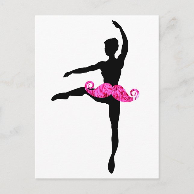 Carte Postale Ballerina Mustache (Devant)