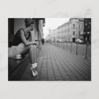 Carte Postale Ballerina noire et blanche
