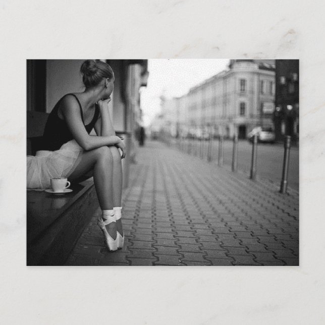 Carte Postale Ballerina noire et blanche (Devant)