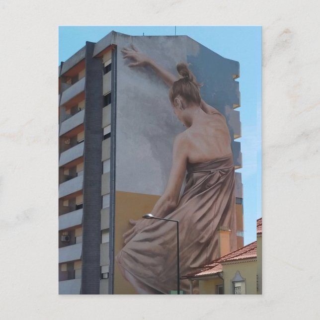 Carte Postale ballerina painting wall building city ballerina (Devant)