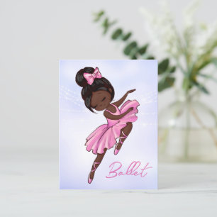 Carte Postale Ballerina rose, ballet violet afro-américain