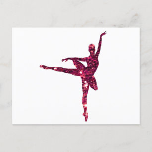 Carte Postale Ballerina rose étincelante