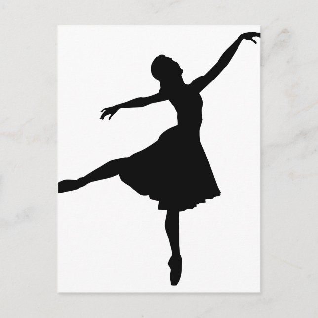 Carte Postale Ballerina Silhouette (Devant)