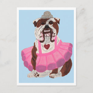Carte Postale Ballerine Bouledogue