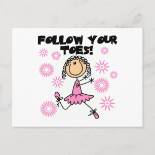 Carte Postale Ballerine Suivez Vos Orteils T-shirts et Cadeaux