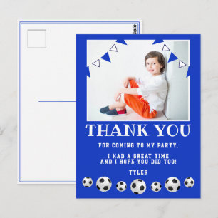 Carte Postale Balles de foot Photo de sports Anniversaire Merci