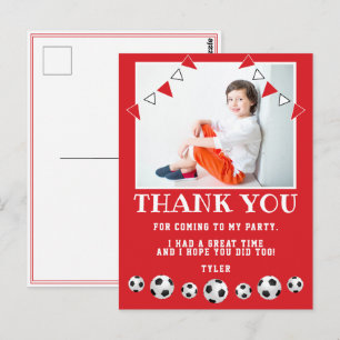 Carte Postale Balles de foot Photo sportive Anniversaire Merci