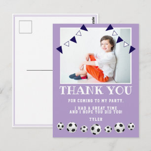 Carte Postale Balles de foot Photo sportive Anniversaire Merci