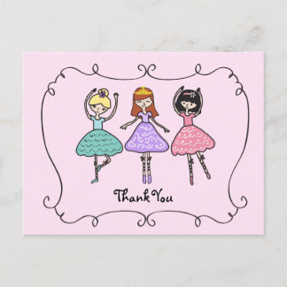Carte Postale Ballet Ballerinas Merci