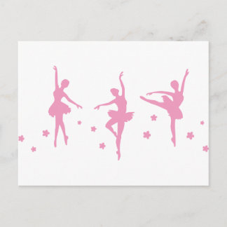 Carte Postale Ballet Dance Girls Rose Women Fancy Fun Party Show