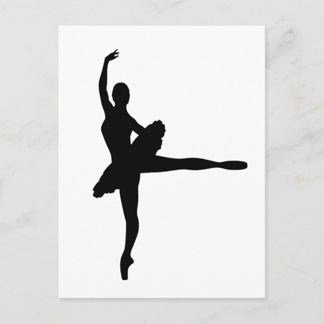 Carte Postale BALLET DANCER Arabesque (Ballerina silhouette) ~.p (Devant)