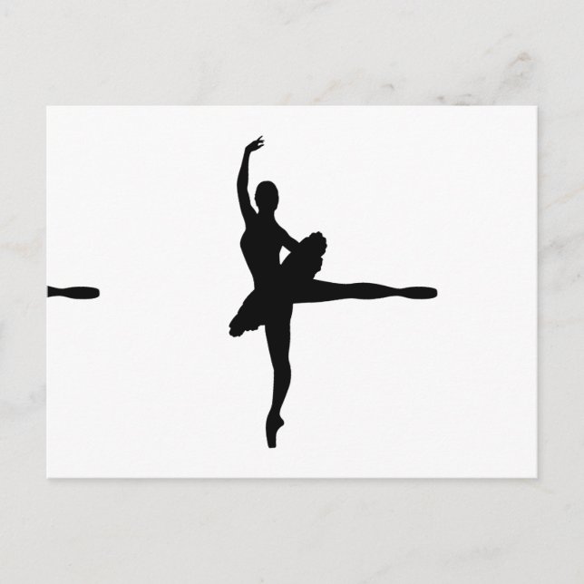 Carte Postale BALLET DANCER Arabesque (silhouette de Ballerina)  (Devant)