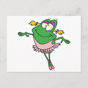 Carte Postale ballet de ballerine stupide mignon grenouille à fr