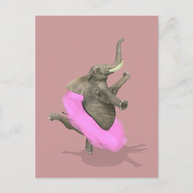 Carte Postale Ballet Elephant En Pointe (Devant)