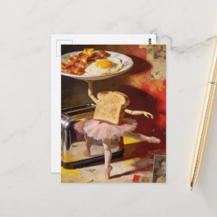 Carte Postale ballet pour petit déjeuner surréaliste