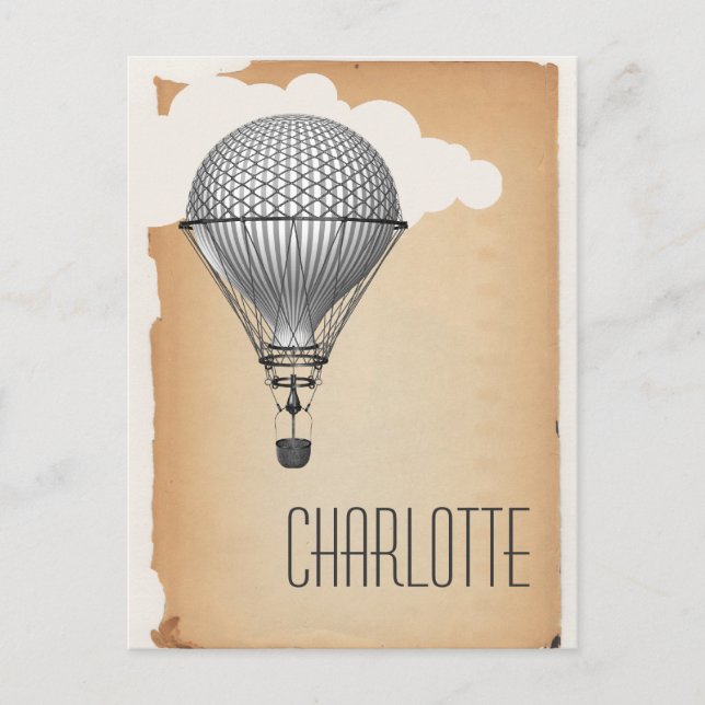 Carte Postale Ballon à air chaud Steampunk (Devant)
