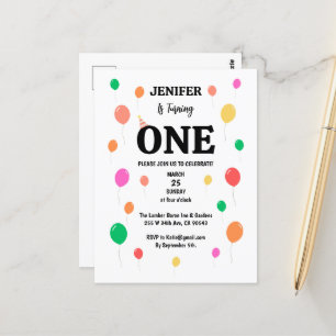 Carte Postale ballon d'anniversaire coloré joyeux