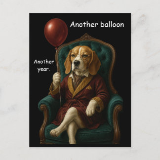 Carte Postale Ballon de anniversaire dignifié de Beagle
