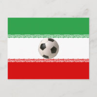 Ballon de football au centre du drapeau iranien