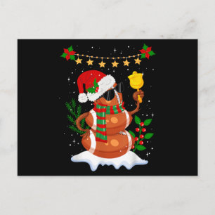 Carte Postale Ballon de football Bonhomme de neige Père Noël Cha