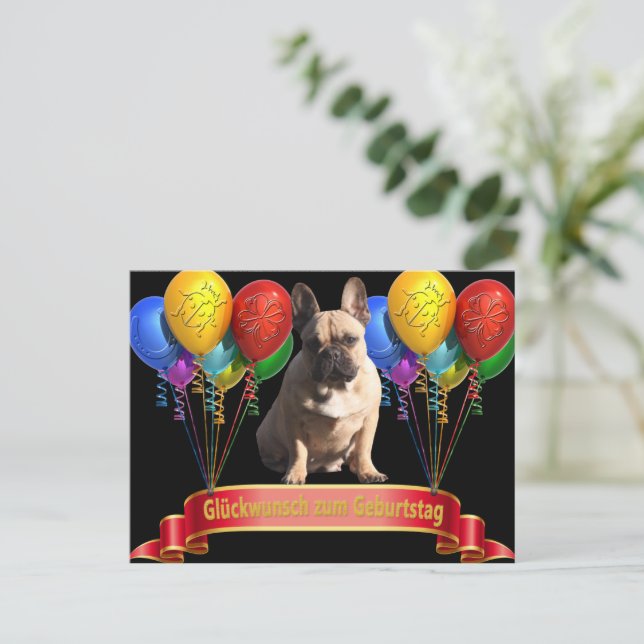 Carte Postale Ballon French Bulldog (Debout devant)