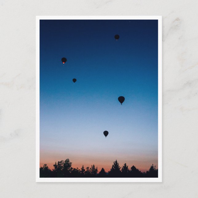 Carte Postale Ballons à Air Chaud au Lever du Soleil Photo du Dé (Devant)