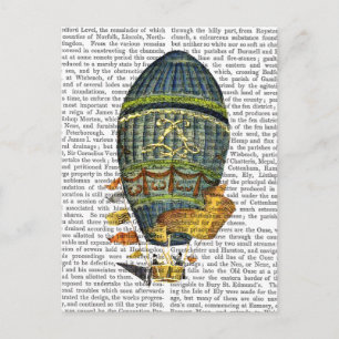 Carte Postale Ballons à air chaud cylindrique bleu