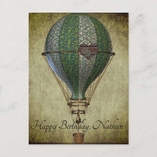 Carte Postale Ballons A Air Chaud Steampunk Anniversaire Zazzle Fr