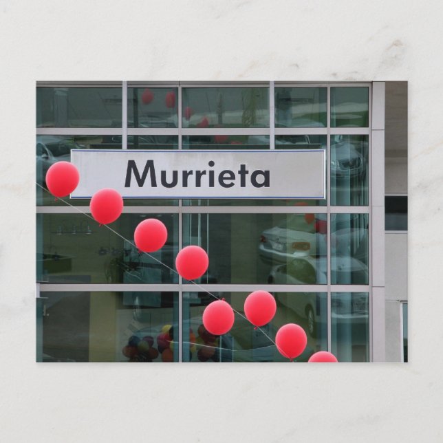 Carte Postale Ballons à une Murrieta, CA, Concessionnaire automo (Devant)