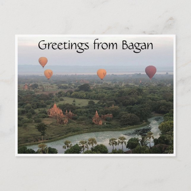 Carte Postale ballons bagan salutations (Devant)