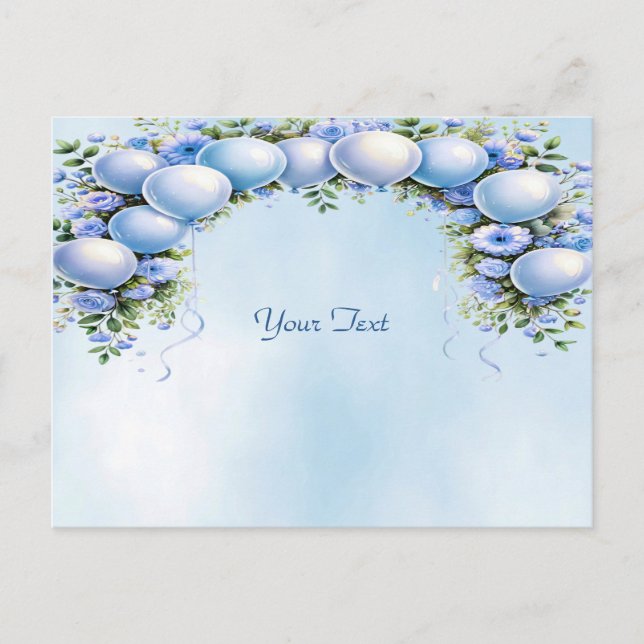 Carte postale Ballons Bleus (Devant)