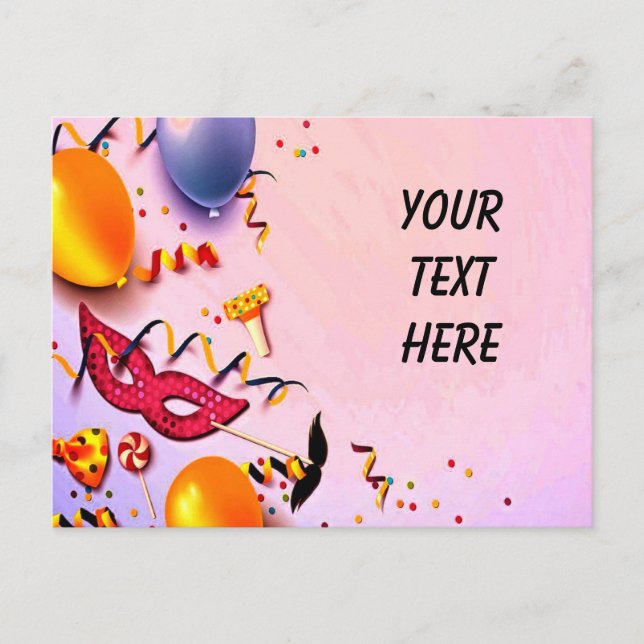 Carte Postale Ballons Brillants & Tourbillon de Bonbons (Devant)