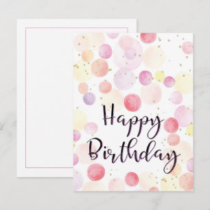 Carte Postale Ballons Colorés Joyeux Anniversaire Rose 