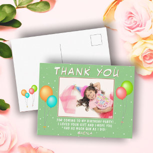 Carte Postale Ballons colorés mignon Anniversaire Photo Merci