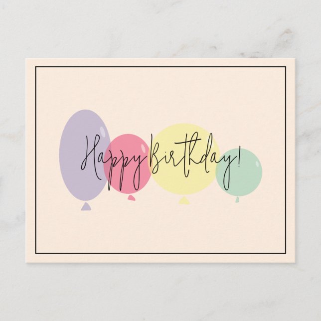 Carte Postale Ballons d'anniversaire Joyeux Anniversaire (Devant)