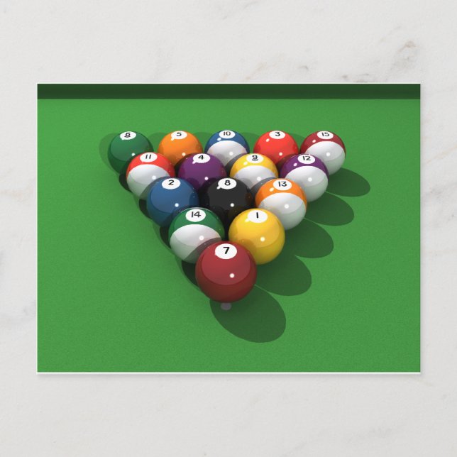 Carte Postale Ballons de billard sur Green Fet : (Devant)