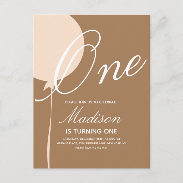 Carte Postale Ballons de Bohême Première fête d'anniversaire Inv (Devant)