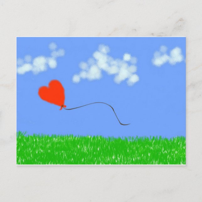 Carte Postale Ballons de coeur heureux (Devant)