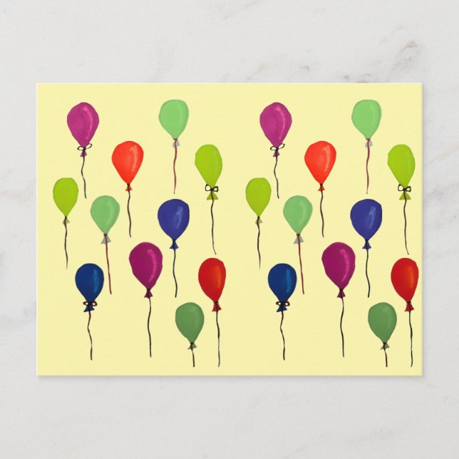 Carte Postale Ballons de fête colorés (Devant)