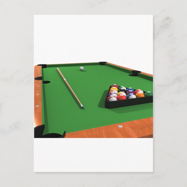 Carte Postale Ballons de piscine sur billard vert à flancs Table (Devant)