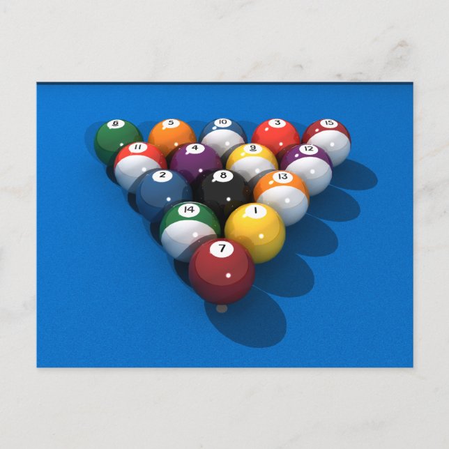 Carte Postale Ballons de piscine sur Blue Felt : (Devant)