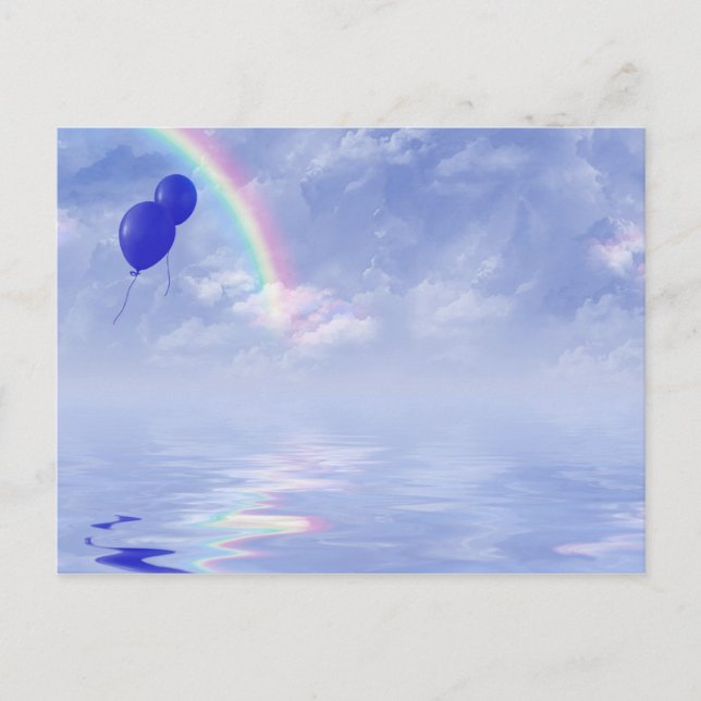 Carte Postale Ballons et arc-en-ciel (Devant)