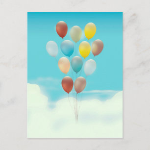 Carte Postale Ballons flottants vintage