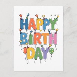 Carte Postale Ballons Joyeux Anniversaire