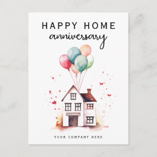Carte Postale Ballons Maison Anniversaire Maison Heureuse Realty
