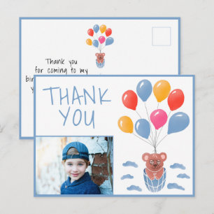 Carte Postale Ballons Ourson en Peluche Enfants Photo Anniversai